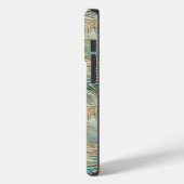 Gouden Aqua Witte Tropische bladeren Case-Mate iPhone Case (Achterkant / Links)