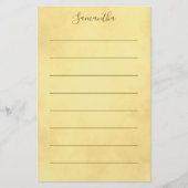 Gouden aquarel gelinieerd  briefpapier (Voorkant)