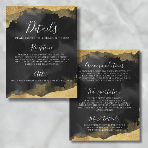 Gouden Aquarel Mitzvah Evenement Details Kaart