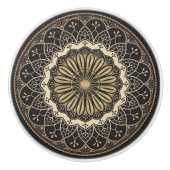 Gouden arabesk mandala patroon keramische knop (Voorkant)