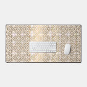 Gouden Arabische Patroon Desk Mat – Elegant Islami (Keyboard & Muis)