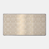 Gouden Arabische Patroon Desk Mat – Elegant Islami (Voorkant)