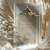 Gouden architecturale elegantie bruiloft uitnodigi folie uitnodiging