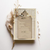 Gouden architecturale elegantie bruiloft uitnodigi folie uitnodiging