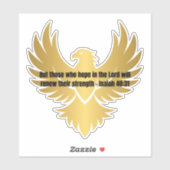 Gouden arend met bijbelvers Jesaja 40:31 Sticker (Vel)