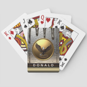Gouden Armbandhangers Druppelende Vloeibare Metaal Pokerkaarten
