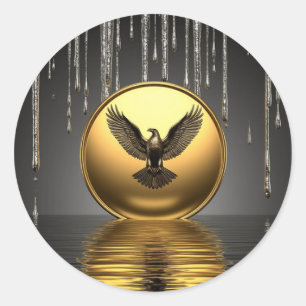 Gouden Armbandhangers Druppelende Vloeibare Metaal Ronde Sticker