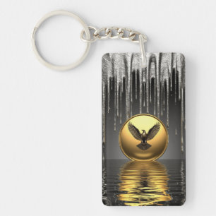 Gouden Armbandhangers Druppelende Vloeibare Metaal Sleutelhanger