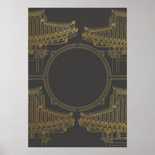 Gouden Art Deco-architectuurposter Poster (Voorkant)