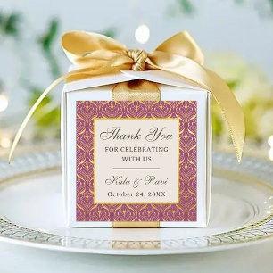 Gouden Art Deco Bloemen Retourcadeau Favor Labels