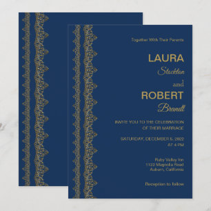 Gouden Art Deco Border bruiloft uitnodiging