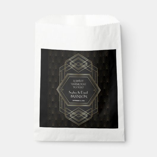  gouden art deco bruiloft BEDANKT Bedankzakje (Voorkant)