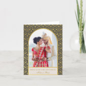 Gouden Art Deco Bruiloft Dank u Foto Kaart (Voorkant)