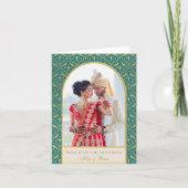 Gouden Art Deco Bruiloft Dank u Foto Kaart (Voorkant)