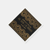 Gouden Art Deco Bruiloft Receptie Cockatil Servet (Hoek)