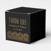Gouden Art Deco Bruiloft Receptie Gast Favor Box Bedankdoosjes (Voorkant Zijde)