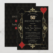 Gouden Art Deco Casino Las Vegas Vrouw 50ste Verja Kaart (Voorkant / Achterkant)