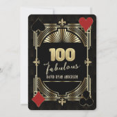Gouden Art Deco Casino Poker Man 100ste Verjaardag Kaart (Achterkant)