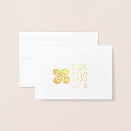Gouden Art Deco Dank u kaart (Voorkant met envelop)