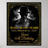 Gouden Art Deco De Man Mythe Legende Verjaardag We Poster (Voorkant)