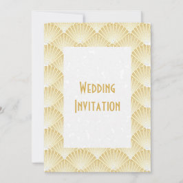 Gouden Art Deco Design Bruiloft Kaart