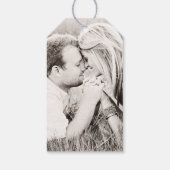 Gouden Art Deco Fan Aangepaste foto Dank u Label Cadeaulabel (Achterkant)