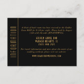 Gouden Art Deco Fan Bruiloft Informatie Kaart (Voorkant)