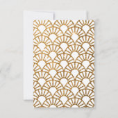 Gouden Art Deco Fan bruiloft uitnodiging antwoord  (Achterkant)