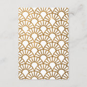Gouden Art Deco Fan bruiloft uitnodiging antwoord  (Achterkant)