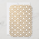 Gouden Art Deco Fan bruiloft uitnodiging in het wi (Achterkant)