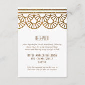 Gouden Art Deco Fan bruiloft uitnodiging ontvangst Informatiekaartje (Voorkant)