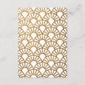 Gouden Art Deco Fan bruiloft uitnodiging ontvangst Informatiekaartje (Achterkant)