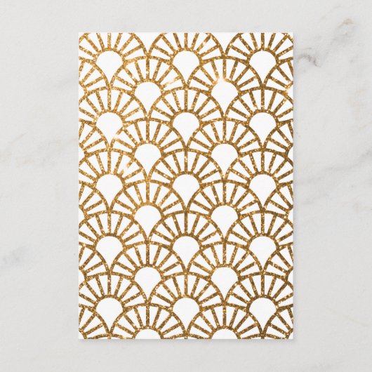 Gouden Art Deco Fan bruiloft uitnodiging ontvangst Informatiekaartje (Achterkant)
