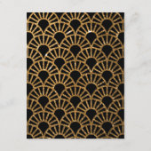 Gouden Art Deco Fan bruiloft uitnodiging ontvangst Informatiekaartje (Achterkant)
