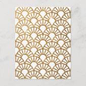 Gouden Art Deco Fan bruiloft uitnodiging ontvangst Informatiekaartje (Achterkant)