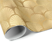 Gouden Art Deco Fan Cadeaupapier (Rol Hoek)