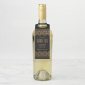 Gouden Art Deco Fan Dank u Fles Label (Op fles)
