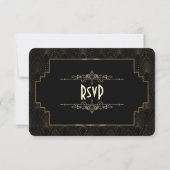 Gouden Art Deco Gatsby bruiloft RSVP in stijl van  (Voorkant)