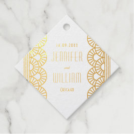 Gouden Art Deco Gatsby Stijl Aangepaste bruiloft Bedankjes Labels