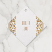 Gouden Art Deco Gatsby Stijl Aangepaste bruiloft Bedankjes Labels (Achterkant)