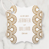 Gouden Art Deco Gatsby Stijl Bruiloft Bedankjes Labels (Voorkant)
