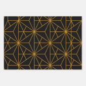 Gouden art deco geometrisch patroon inpakpapier vel (Voorkant 3)