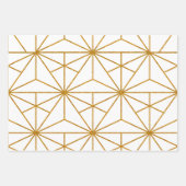 Gouden art deco geometrisch patroon inpakpapier vel (Voorkant)