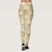 Gouden Art-Deco geometrisch patroon Leggings (Achterkant)