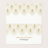 Gouden Art-Deco geometrisch patroon Visitekaartje (Buitenkant ongevouwen)
