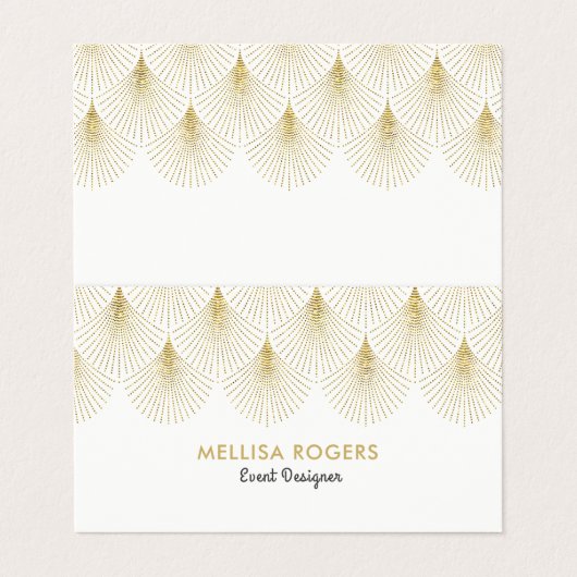 Gouden Art-Deco geometrisch patroon Visitekaartje (Buitenkant ongevouwen)