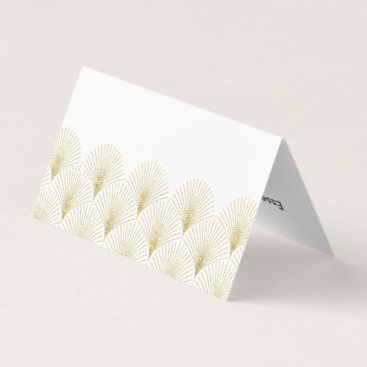Gouden Art-Deco geometrisch patroon Visitekaartje (Achterkant)