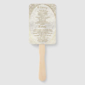 Gouden Art Deco huwelijksprogramma Handwaaier (Achterkant)