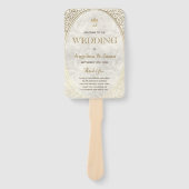 Gouden Art Deco huwelijksprogramma Handwaaier (Voorkant)