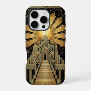 Gouden Art Deco iPhone 16 Pro Hoesje